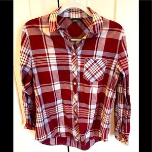 Trendy ARMANI EXCHANGE Plaid Long Sleeve Shirt